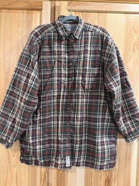 Abercrombie & Fitch Men’s Vintage Plaid Flannel Quilted Cotton Shirt Jacket Sz L